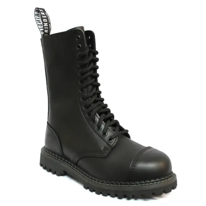 Unisex Real Leather Military Boots Black Ginders Herald Punk Rock Safety Steel Toe - Image 7