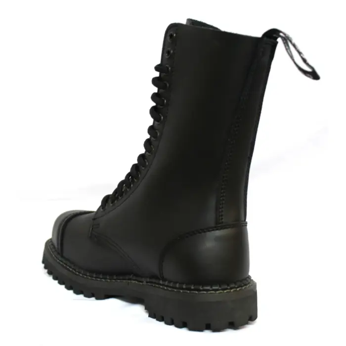 Unisex Real Leather Military Boots Black Ginders Herald Punk Rock Safety Steel Toe - Image 4
