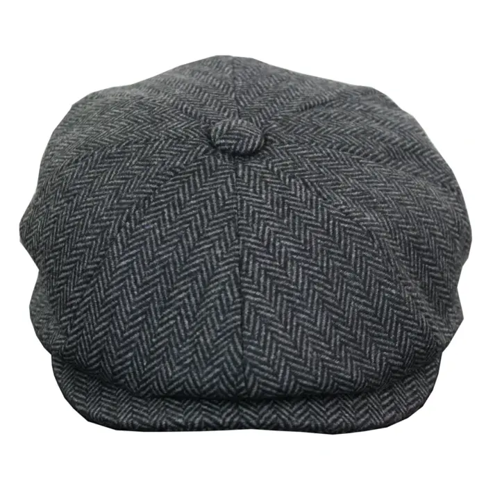 Mens Tweed Newsboy Cap Blinders Baker Boy Flat Check Grandad Hat - Image 6