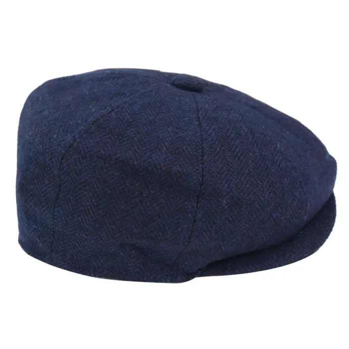 Mens Tweed Newsboy Cap Blinders Baker Boy Flat Check Grandad Hat - Image 12