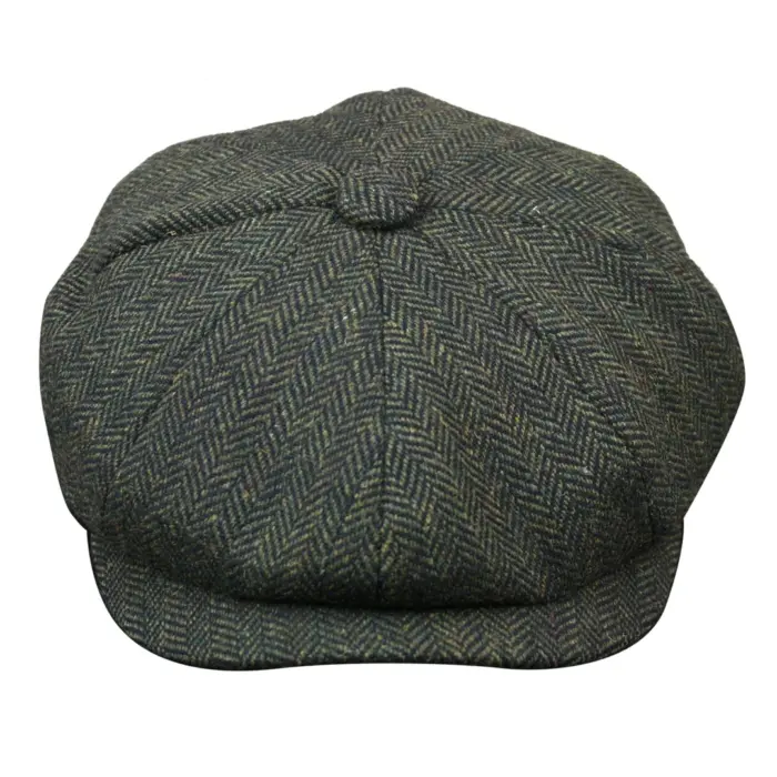 Mens Tweed Newsboy Cap Blinders Baker Boy Flat Check Grandad Hat - Image 14