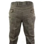 Mens Vintage Tweed Check Trouser Herringbone Tan Brown Slim Fit Regular - Image 4