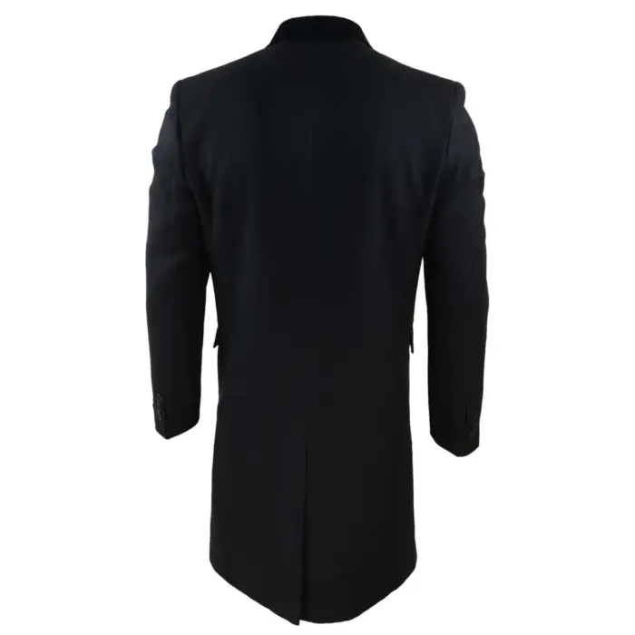 Mens 3/4 Long Double Breasted Overcoat Jacket Wool Coat Peaky Blinders - Image 5