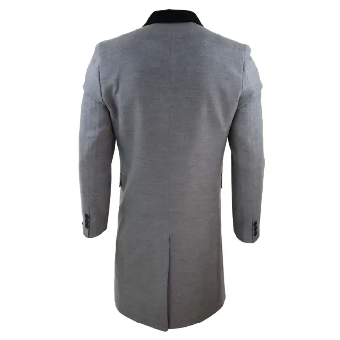 Mens 3/4 Long Double Breasted Overcoat Jacket Wool Coat Peaky Blinders - Image 16