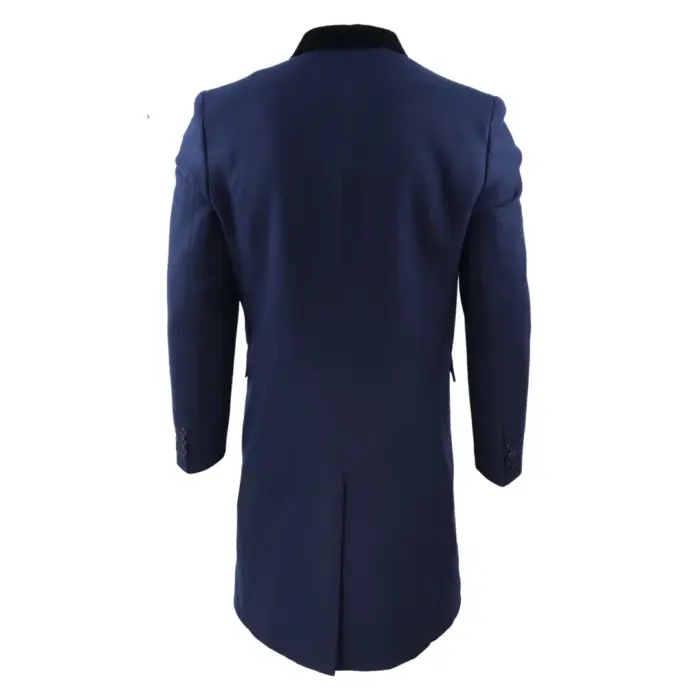 Mens 3/4 Long Double Breasted Overcoat Jacket Wool Coat Peaky Blinders - Image 20