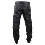 Mens Real Leather Biker Jeans Laced Tassel Western Cowboy Riding Pants Trousers - Image 4