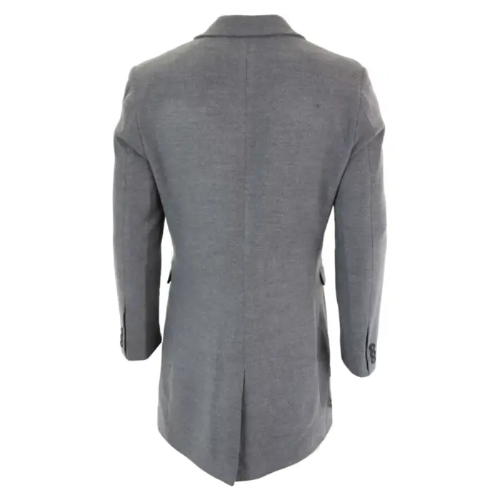 Mens 3/4 Long Overcoat Jacket Wool Feel Coat Blinders Slim Fit - Image 20