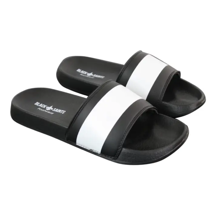 Mens Black White Stripes Spikes Flip Flops Slippers Summer Beach Casual Walking - Image 15