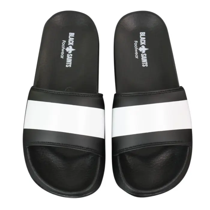 Mens Black White Stripes Spikes Flip Flops Slippers Summer Beach Casual Walking - Image 14