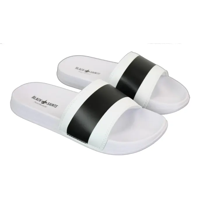 Mens Black White Stripes Spikes Flip Flops Slippers Summer Beach Casual Walking - Image 20