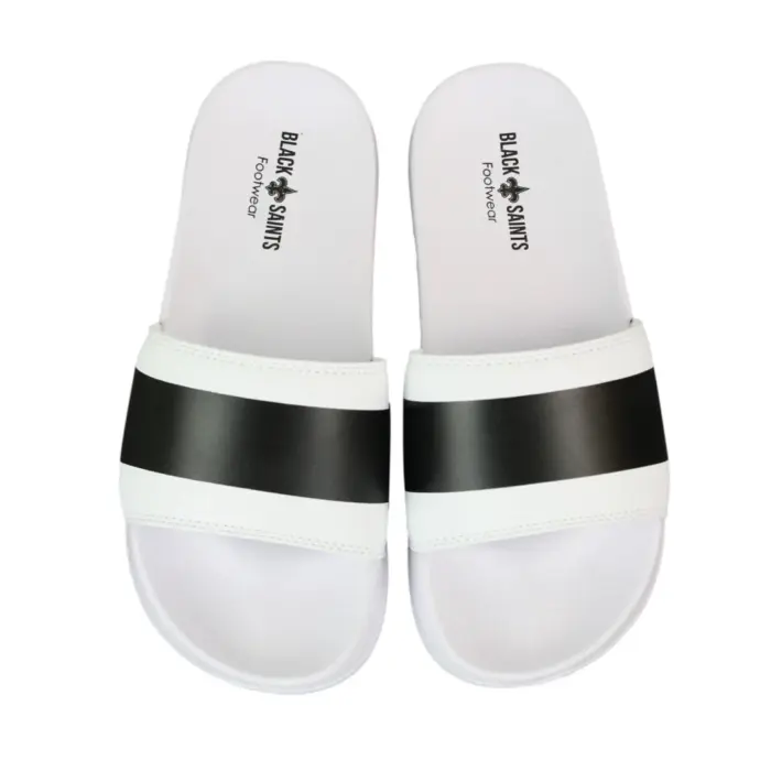 Mens Black White Stripes Spikes Flip Flops Slippers Summer Beach Casual Walking - Image 19