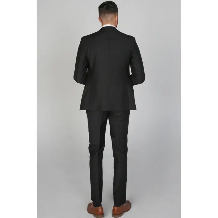 Mens Black Trousers Smart Casual Formal Work Office Wedding Prom Regular - Image 2