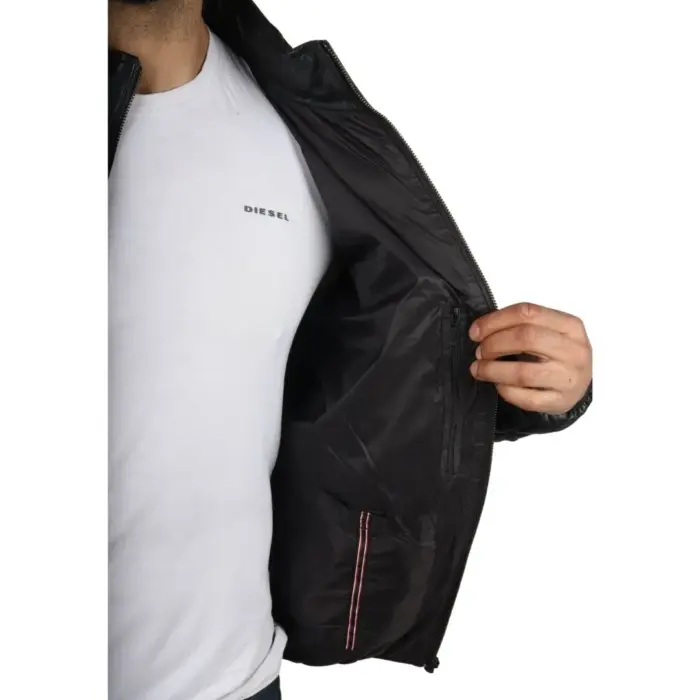 Men's Puffer Quilted Real Leather Jacket Casual Waist Length - Image 4