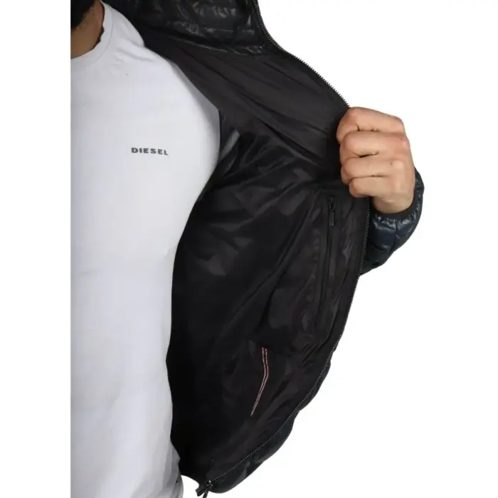 Men's Puffer Quilted Real Leather Jacket Casual Waist Length - Image 14