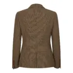 Women's Blazer Brown Tweed Tailored Fit Formal Jacket - Image 3