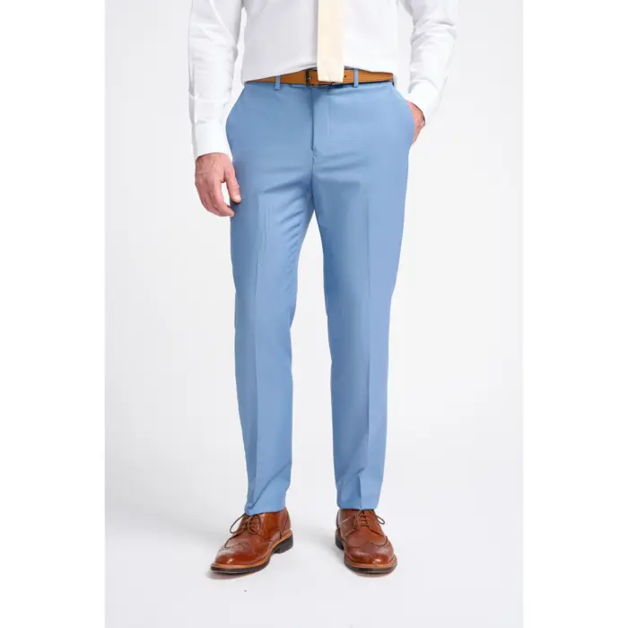 Men's Trousers Sky Blue Formal Suit Pants - Image 1