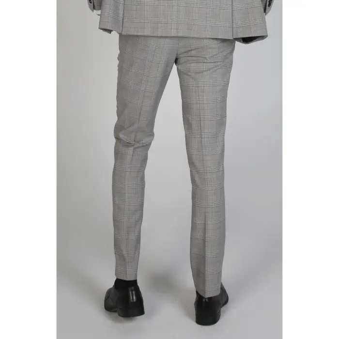 Hugo - Men's Check Grey Trouser Bussiness Office Wear - Image 3