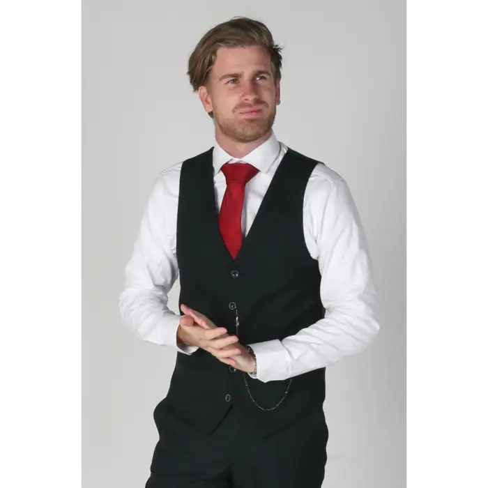 Jasper - Men's Olive Green Waistcoat Formal Elegant - Image 1