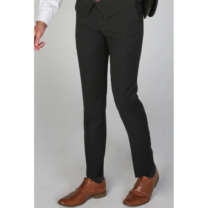 Mayfair- Men's Plain Black Trouser Wedding Prom Funeral - Image 1