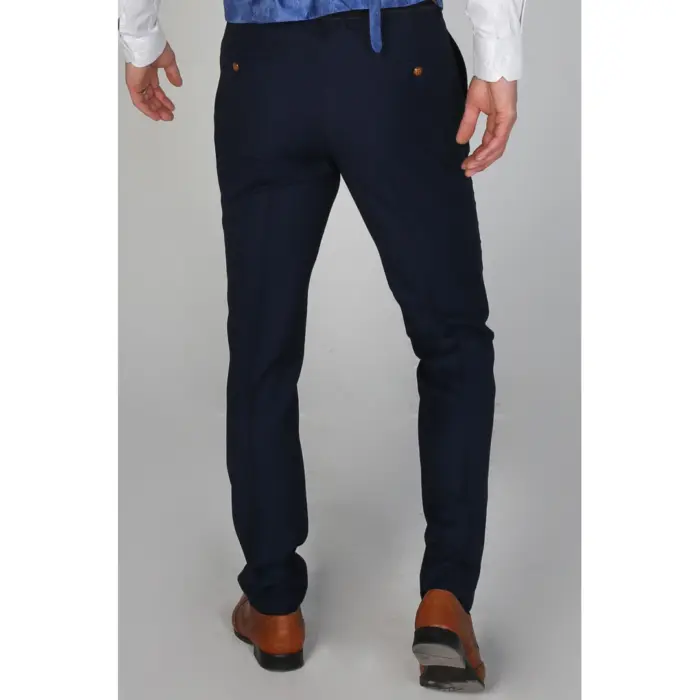 Mayfair- Men's Plain Navy Trouser Prom Wedding Office - Image 2