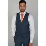 Viceroy - Men's Blue Check Waistcoat Classic Formal