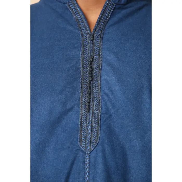 Men's Moroccan Thobe Hooded Djellaba Jubba Islamic Clothing Kaftan Eid Robe Arab Warm Coat - Image 12