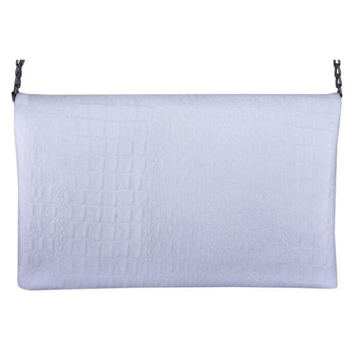Womens Real Leather Hide Clutch Shoulder Bag Metal Chain Cross Body Textured - Knighthood Store