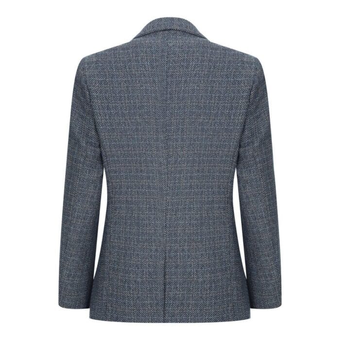 Boys 3 Piece Suit Navy Blue Tweed Check Vintage Retro Tailored Fit 1920s - Knighthood Store