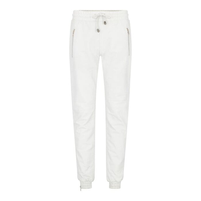 Womens Real Leather Jogger Jeans Trousers Elasticated Casual Retro 1980s - Knighthood Store