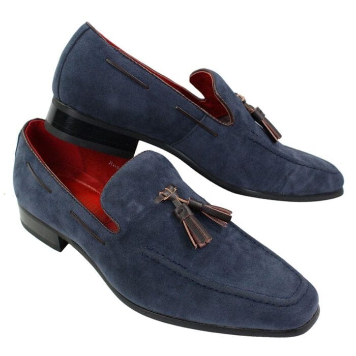 Mens Suede Loafers Driving Shoes Slip On Tassle Design Leather Smart Casual - Knighthood Store