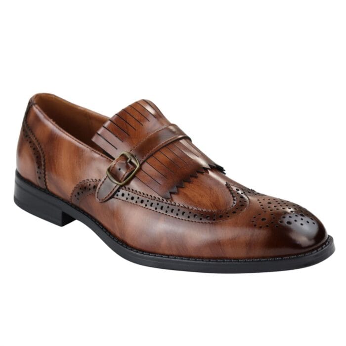 Mens Oxford Monk Shoes Smart Formal Classic Slip On Dress - Knighthood Store
