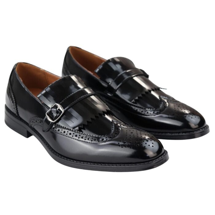 Mens Oxford Monk Shoes Smart Formal Classic Slip On Dress - Knighthood Store