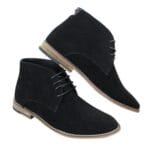 Mens Suede Ankle Boots Chelsea Laced Real Leather Lined Italian Design Smart Casual - Knighthood Store