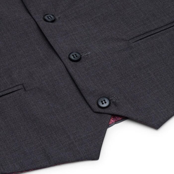 Boys 3 Piece Charcoal Dark Grey Suit Classic Wedding Party Vintage - Knighthood Store