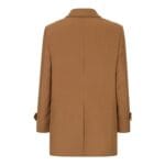 Mens Wool 3/4 Camel Tan Overcoat Classic Button Down Collar Premium Shoulder Patch - Knighthood Store