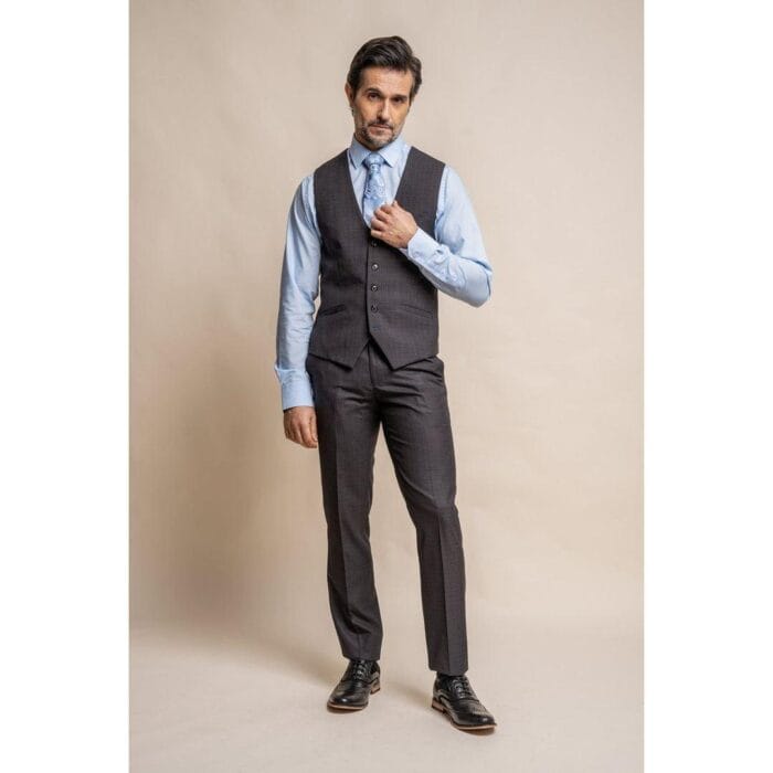 Mens Dark Grey 3 Piece Classic Suit Tailored Fit - Knighthood Store