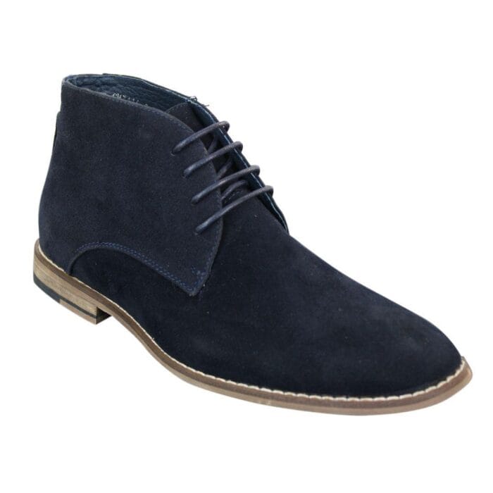 Mens Suede Ankle Boots Chelsea Laced Real Leather Lined Italian Design Smart Casual - Knighthood Store