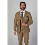 Men's Brown Blazer Tweed Herringbone Wool Blend Sport Coat - Knighthood Store