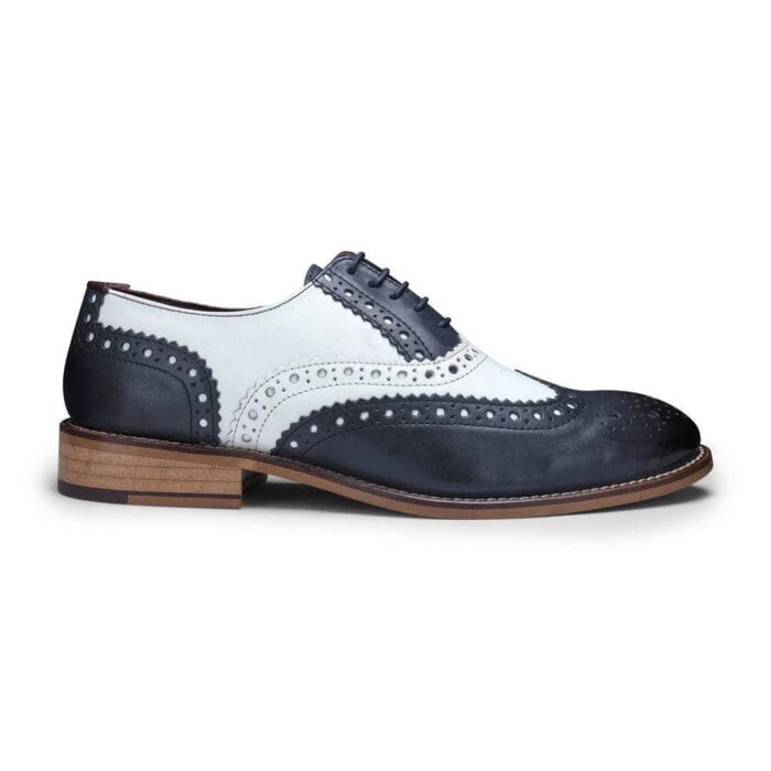 Mens Real Leather Vintage Shoes Brogues 1920s Suede Tweed Laced Shoes Smart Formal - Knighthood Store