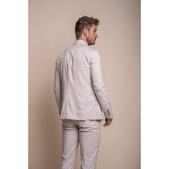 Mens Stone Grey Linen 2 Piece Summer Suit - Knighthood Store