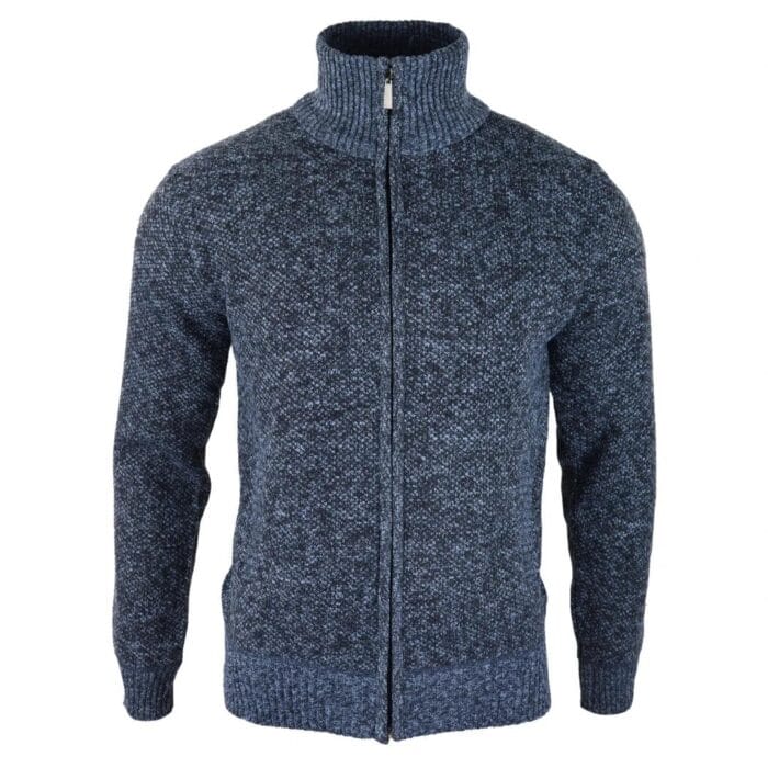 Mens Jumper Jacket Fleece Fur Lined Cardigan Knitted Warm Winter Casual Zipped - Knighthood Store