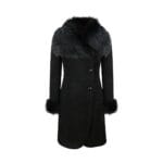 Ladies Real Sheepskin Jacket Suede Button Slim Fit 3/4 Long Trench Coat Designer - Knighthood Store