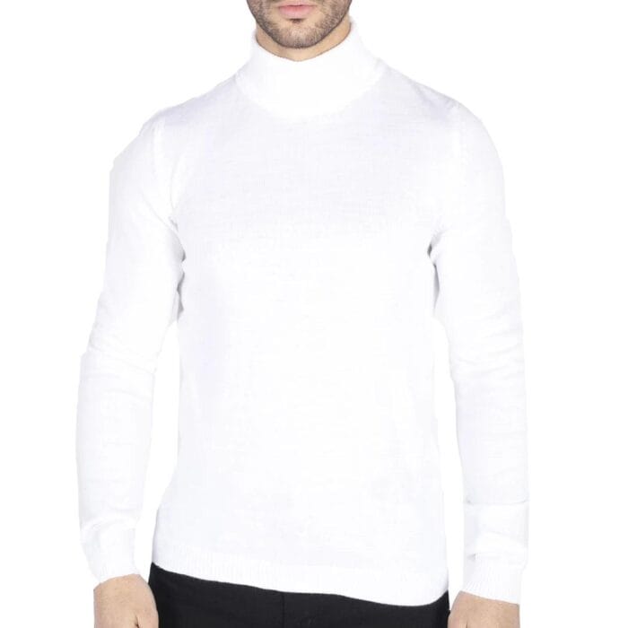 Mens Polar Neck Jumper Roll Neck High Turtle Neck Slim Fit Light Weight - Knighthood Store
