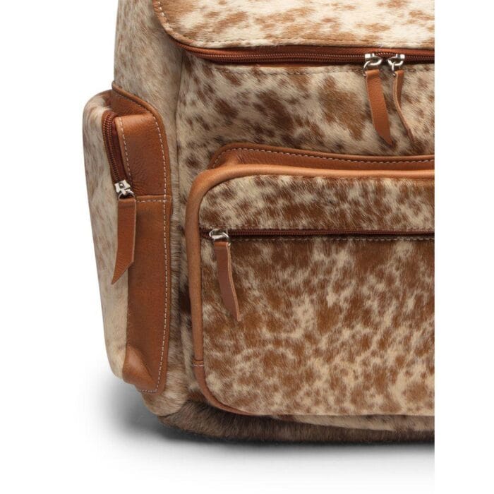 Unisex Rucksack Real Leather Cow Skin Zipped Bag Mens Ladies Carrier - Knighthood Store