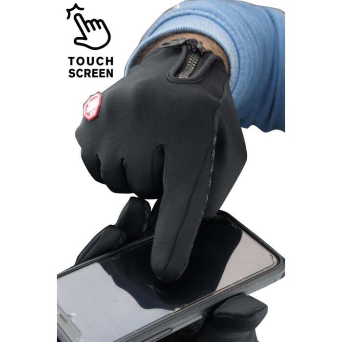 Mens Zip Stretch Cycling Gloves Trouch Screen Ultra Grip Road Mountain Bike - Knighthood Store