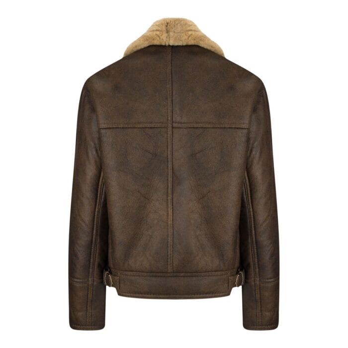 Ladies Winter 100% Real Sheepskin Leather Camel Brown Ginger Aviator Jacket - Knighthood Store