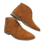 Mens Suede Ankle Boots Chelsea Laced Real Leather Lined Italian Design Smart Casual - Knighthood Store