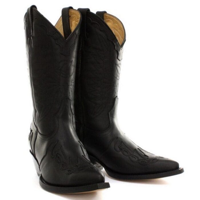 Mens Cowboy Boots Pointed Black Brown Grinders Arizona Real Leather Western Cuban - Knighthood Store
