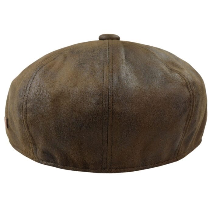 Mens 8 Panel Razor Baker Boy Hat PU Leather Blinders Newsboy Flat Cap Black Brown - Knighthood Store