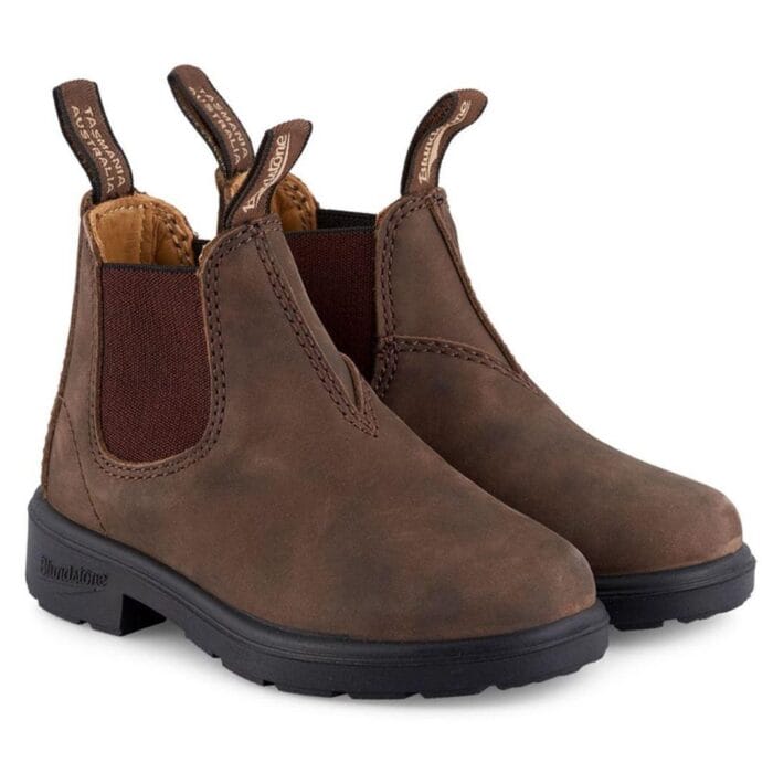 Blundstone 565 Kids Unisex Rustic Brown Leather Boots Slip On Ankle Boots - Knighthood Store